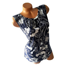 new Floral Pleated-Front Sleeveless Top M